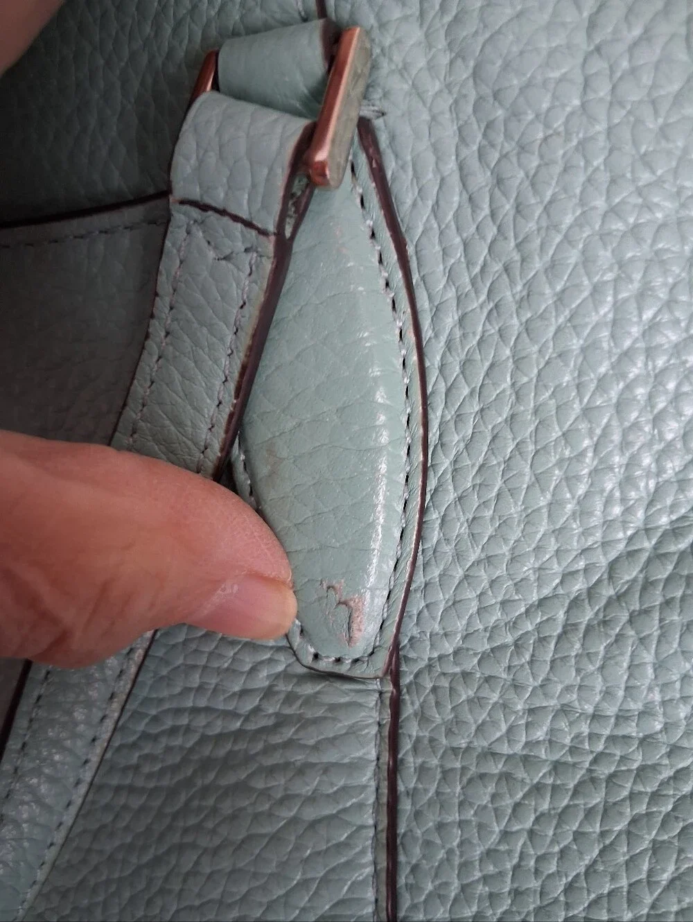Kate‎ Spade Monica Satchel /Crossbody Handbag Tiffany Blue Pebbled Leather EUC